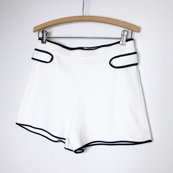 English factory ivory black trim knit shorts - Picture 4 of 10